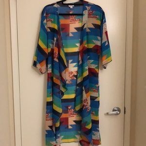 Sheer colorful long cardigan